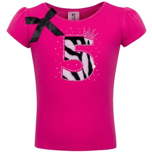 5th Birthday Girl Zebra Shirt 5 year Old Girls Birthday Shirt Fifth Birthday Girl T-Shirt Personalized Five Birthday Shirt Youth 5-6