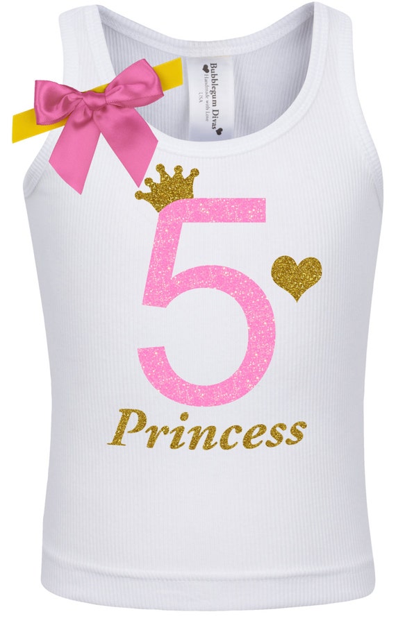 5th Birthday Girl Glow Shirt 5 year Old Girls Birthday Shirt Fifth Birthday Girl Tank Top Personalized Five Birthday Shirt Il_570xn