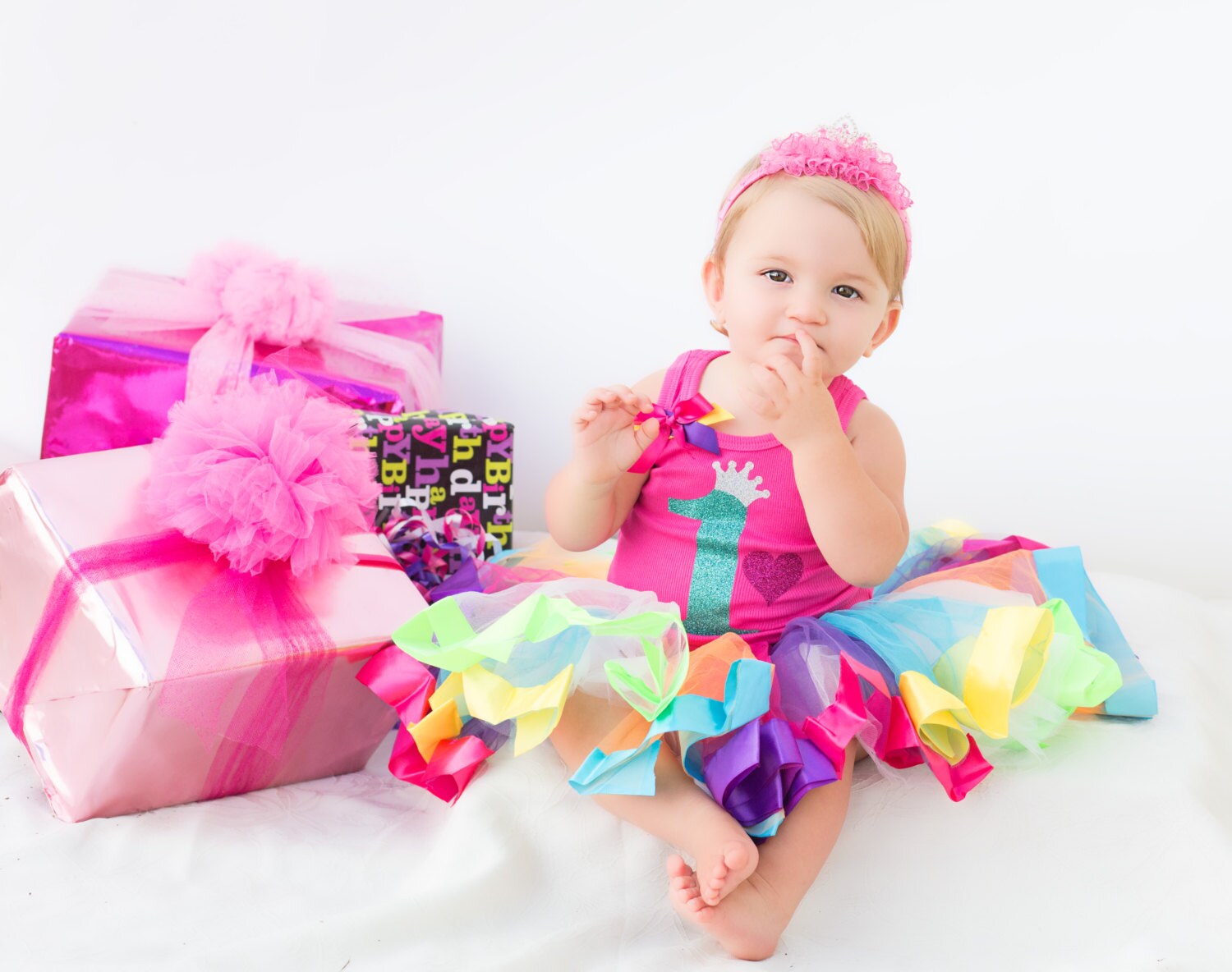Rainbow 1st Birthday Outfit Personalized Shirt, Tutu, Baby Gift