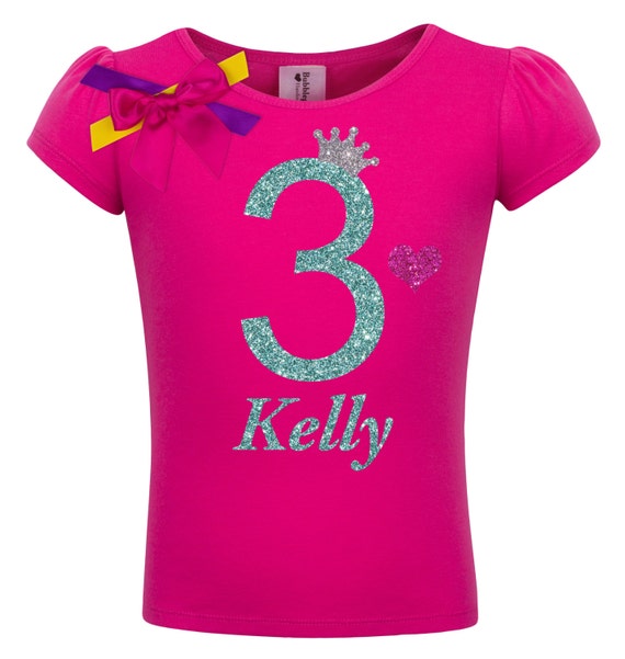 Girls 3rd Birthday Shirt Rainbow Stripe Tutu Birthday 3 Party Name Birthday Set Girls Birthday Shirt Hot Pink Personalized Shirt Knee Socks Il_570xn