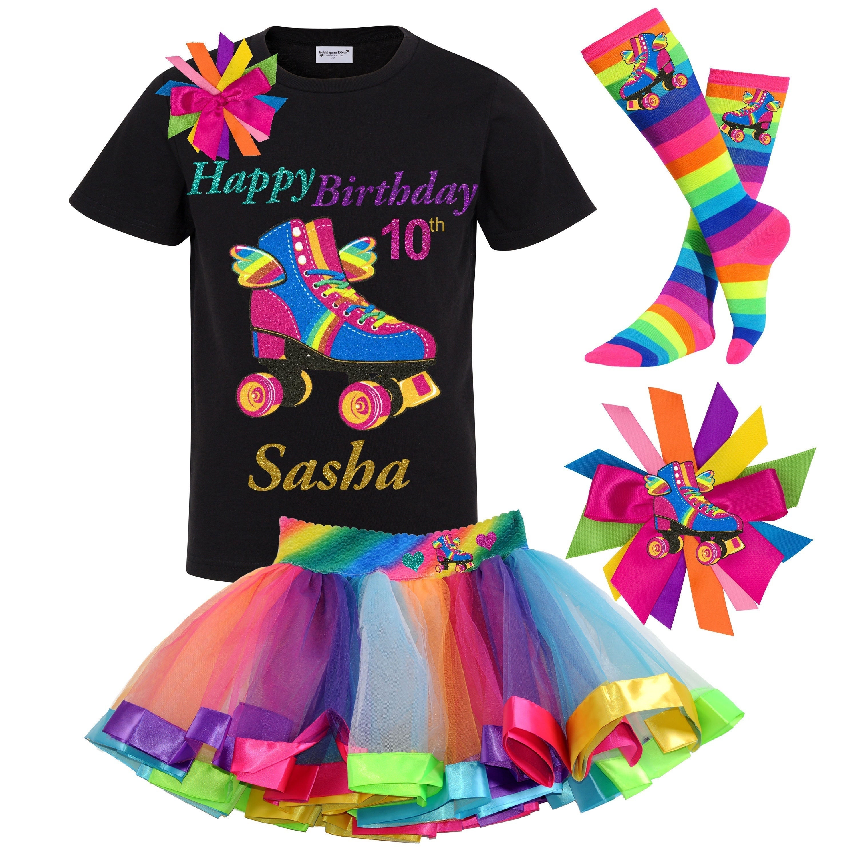 Rolling Into Ten Shirt, Any Age, Rollerskating Party, Birthday Girl, Birthday, 10 Years Old, Rollerskate Shirt, Roller Skating Accessories