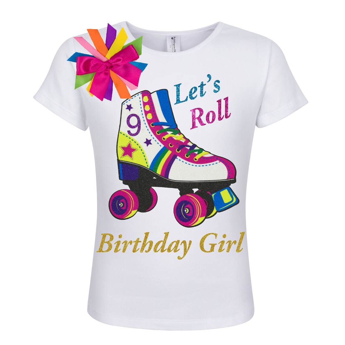 Roller Skate 9th Birthday Girl Shirt 9 Skating Tee Rainbow Etsy