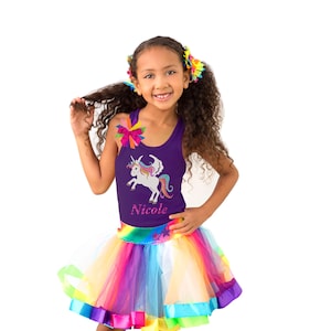 Unicorn Birthday Girl Shirt Rainbow Tutu Magical Fairytale Unicorn Personalized Gift | Bubblegum Divas
