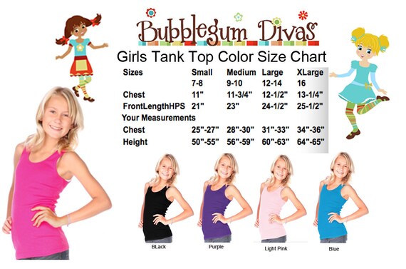 Girls Top Size Chart