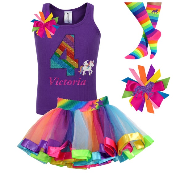 unicorn birthday outfit 4 year old
