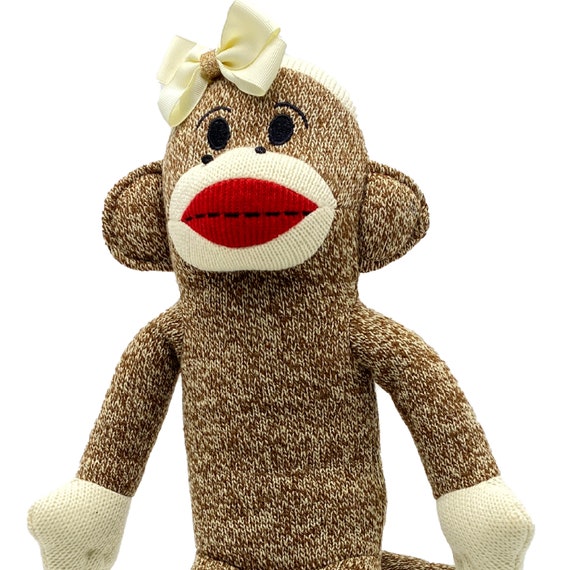 Miniature Dollhouse Toy Sock Monkey 1" high 