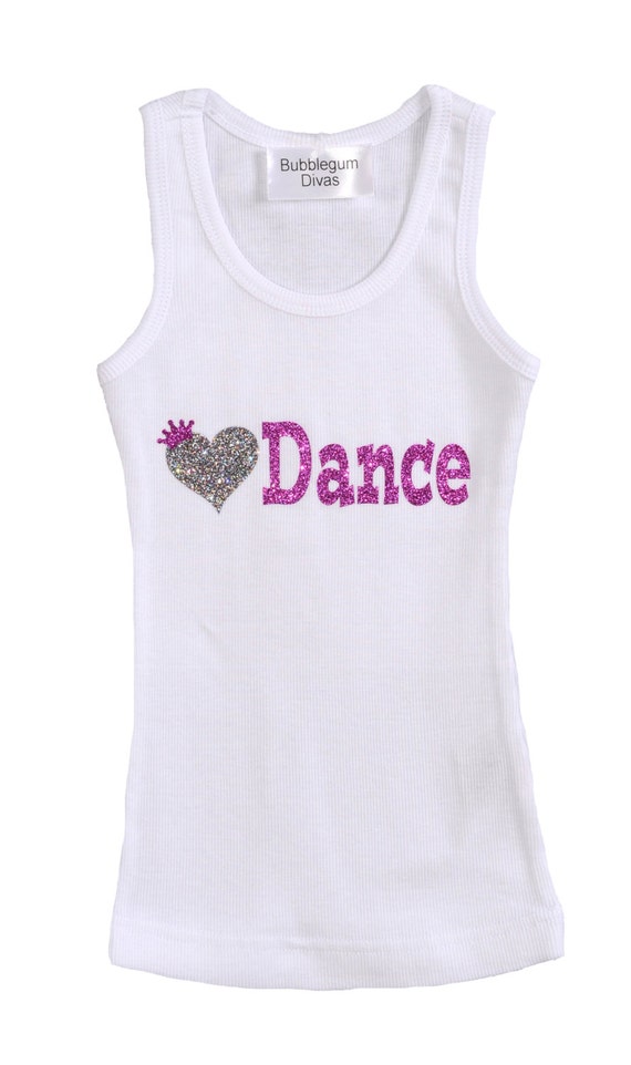 Girls Dance Clothes, Girls Dance T Shirts, Girls Glitter Top, Girls Dance Tank Top, Girls Dance Competition, Girls Rhinestone T-Shirt Il_570xn