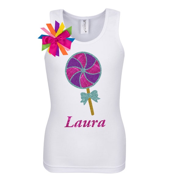 Candy Sweet Shop Lollipop Shirt Rainbow Tutu Girls birthday Candy Land Themed Party Personalized 1st, 2nd,3rd, 4th, 5th, 6th ,7th ,8th ,9th Il_570xn