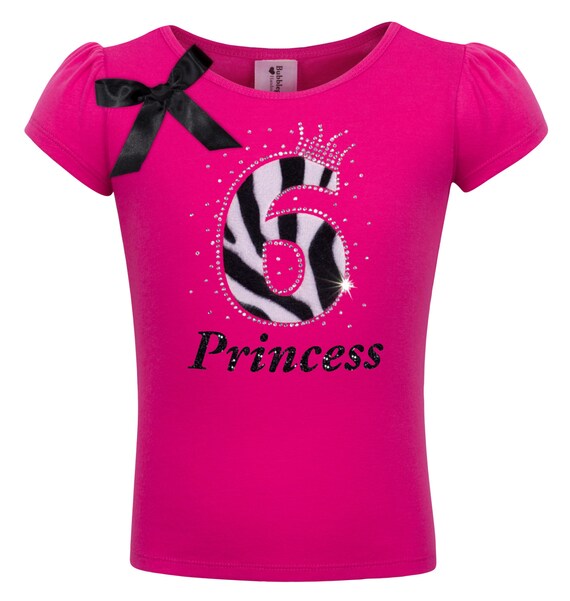 Zebra Birthday Shirt Girl 6 Year Old Birthday Girl Shirt, Sixth Birthday Shirt, Six Birthday T-Shirt, Personalized Name Custom Shirt 6th Il_570xn