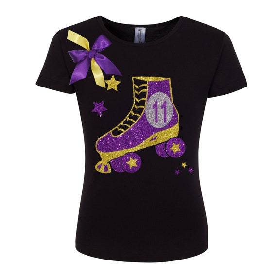 Roller Derby Skate Party Glitter Roller Skates 11th Birthday Girl Outfit 11 Year Old Skating Party Rainbow Eleven Birthday Personalized Il_570xn