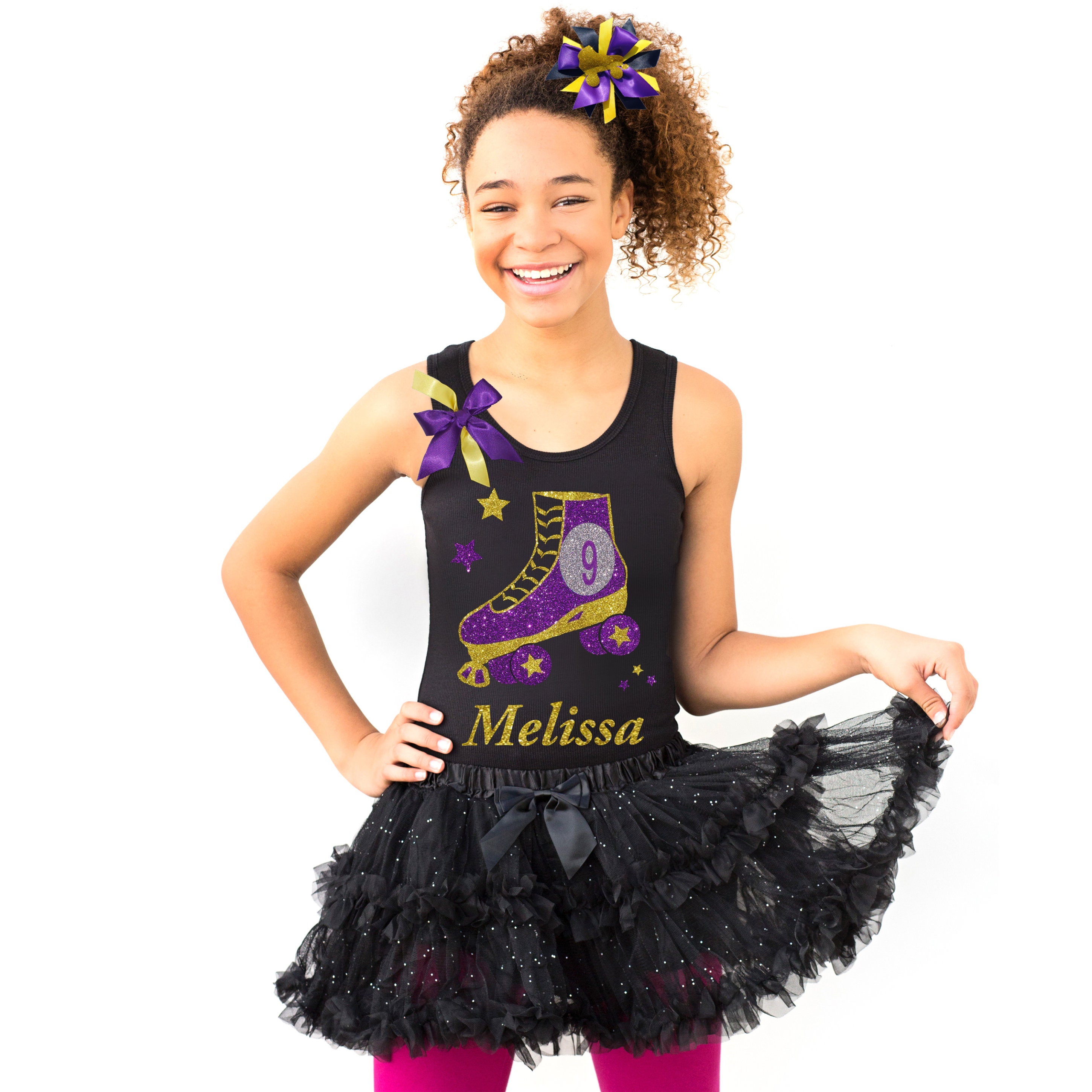 Roller Skate Shirt 9th Birthday Outfit Princess Tutu Skirt Etsy