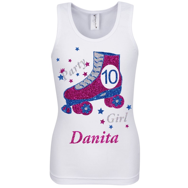 Roller Derby Skate Party Glitter Roller Skates 11th Birthday Girl Outfit 11 Year Old Birthday Eleven Shirt Eleventh Birthday Personalized