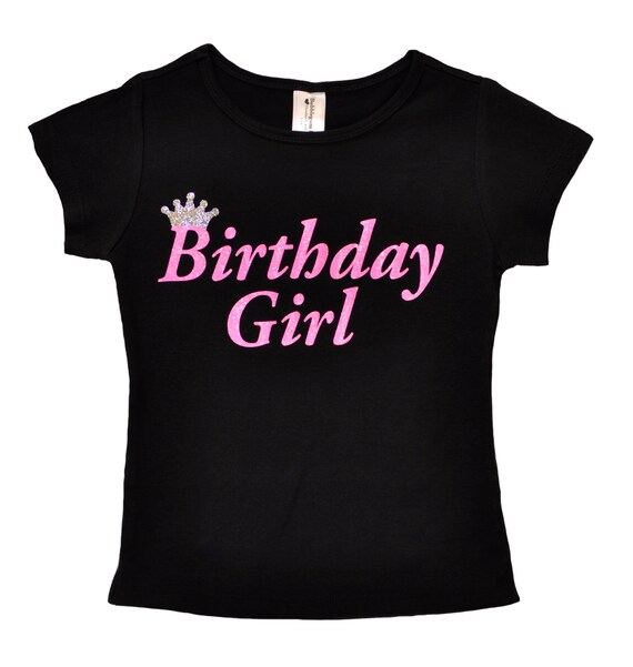 Birthday Girl Shirt Party T-Shirt Black and Pink Shirt Tee Tween Girl Teen Girl Birthday Shirt Personalized Name 3 4 5 6 7 8 9 10 11 12 13 Il_570xn