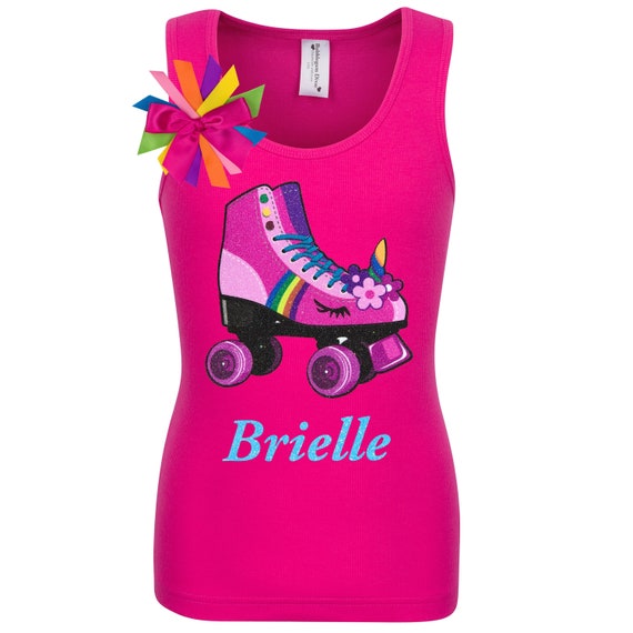 Roller Skates Pink Unicorn Skate Shirt Girls Roller Derby Glow Skating Party Personalized Gift Pinkie 5 Il_570xn