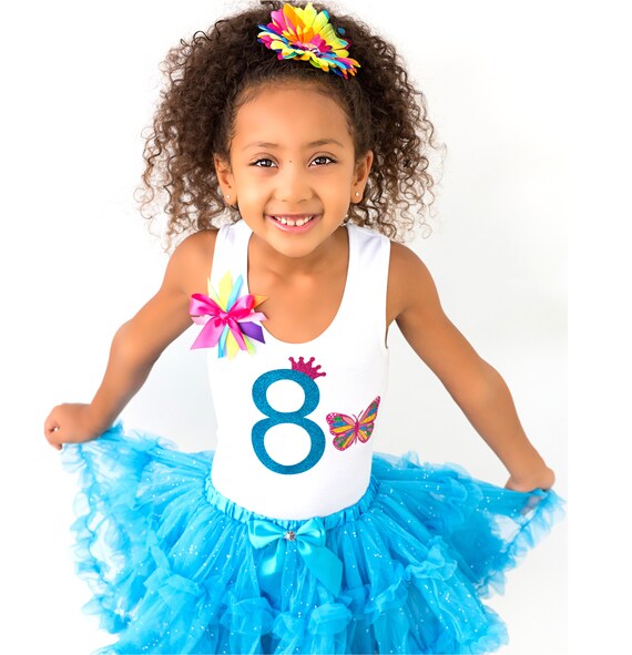 Rainbow Butterfly 8th Birthday, Rainbow butterfly Shirt, Butterfly Birthday, 8th Birthday Party, Butterfly Party Wings, Personalized Name Il_570xn