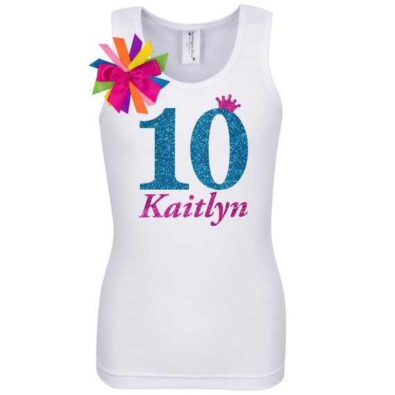 10th Birthday Girl Shirt 10 Years Old Double Digits Tenth Birthday Shirt Tween Girls Custom Shirt Ten Birthday Tank Top Personalized Il_570xn