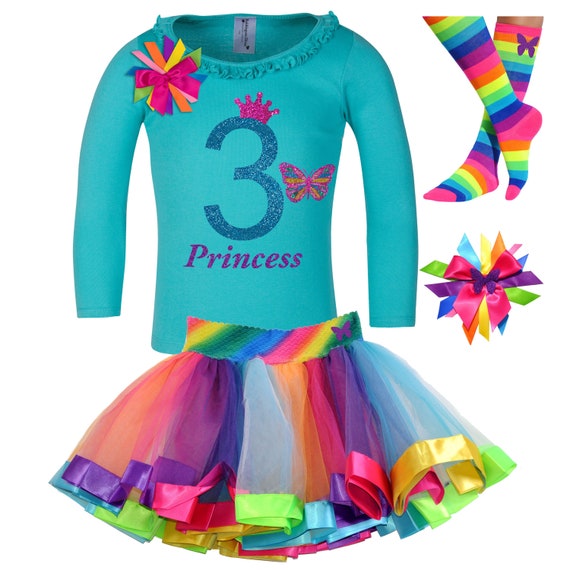 3rd Birthday Outfit Butterfly Tutu Dress Kids Butterfly Shirt Butterflies Hair Bow Butterfly Socks Long Sleeve Shirt Personalized Name 3 Il_570xn