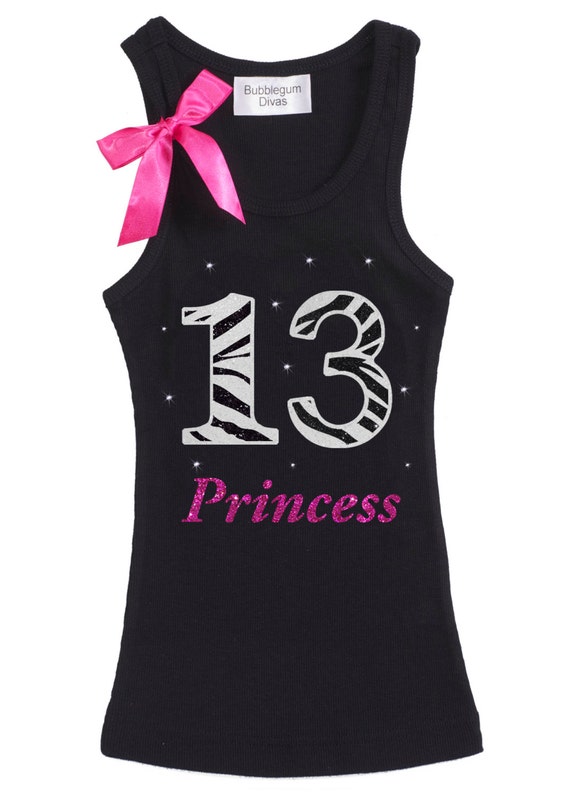 13th Birthday Shirt Girls Zebra Birthday 13 year old girl Thirteenth Birthday Gift Personalized Name Il_570xn