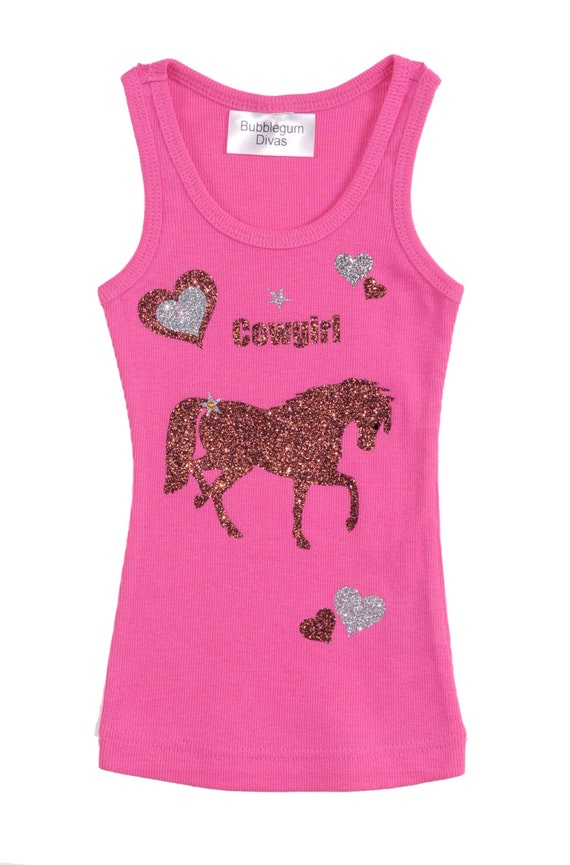 Girls Horse Tank Top Western Clothing Cowgirls Pony Rodeo Country Cowgirl Boots Pink Cowgirl Girls Birthday Party Il_570xn