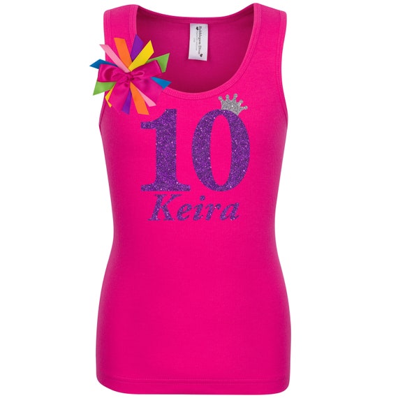 10th Birthday Girl Shirt Purple 10 Years Old Double Digits Tenth Birthday Shirt Tween Girls Custom Shirt Ten Birthday Tank Top Personalized Il_570xn