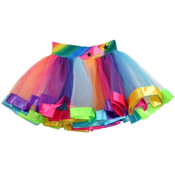 Rainbow Tutu Roller Skate Tulle Skirt Glow Party Roller Derby Birthday Skating Party Outfit Twirly Princess Tutus for Girls Tulle Skirt Il_570xn
