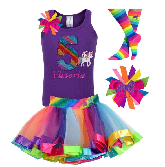 rainbow unicorn birthday dress