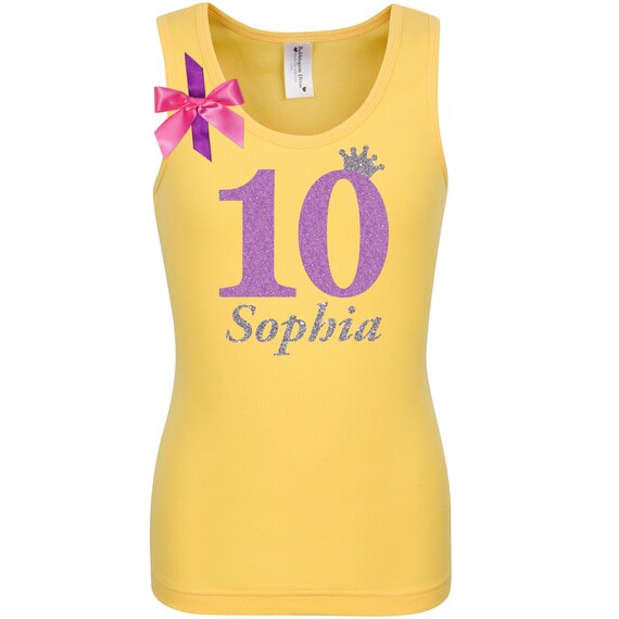 10th Birthday Girl Shirt Purple 10 Years Old Double Digits Tenth Birthday Shirt Tween Girls Custom Shirt Ten Birthday Tank Top Personalized