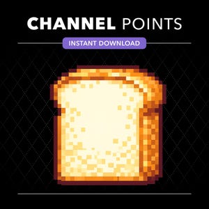 Pixelkonst brödskiva | Twitch-kanalpunktikon | Streamer vTuber-grafik | Streamingresurser (digital nedladdning)