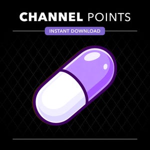Píldora de medicina morada / Icono de canal de Twitch / Gráficos para streamers y vTubers / Recursos para streaming (Descarga digital)