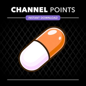 Píldora de medicina naranja / Icono de canal de Twitch / Gráficos de streamer vTuber / Recursos para streaming (Descarga digital)