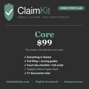 California Small Claims Filing Guide | Court Day Script + Demand Letter + 57 Documents | Step-by-Step DIY | Instant PDF