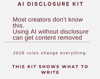 Influencer Disclosure Checklist, AI Content Rules for Creators, FTC Compliance Guide, Digital Download