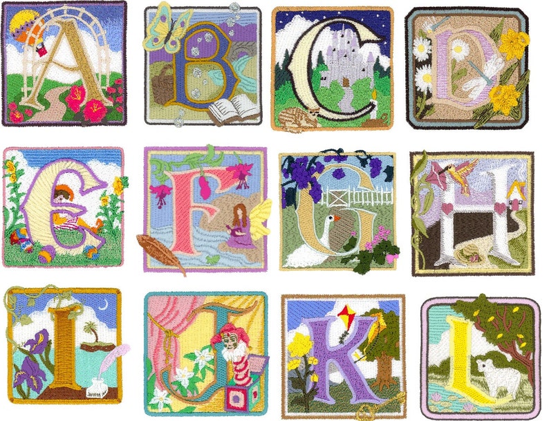 Storybook Alphabet Letters A thru Z I Will Machine Embroider | Etsy