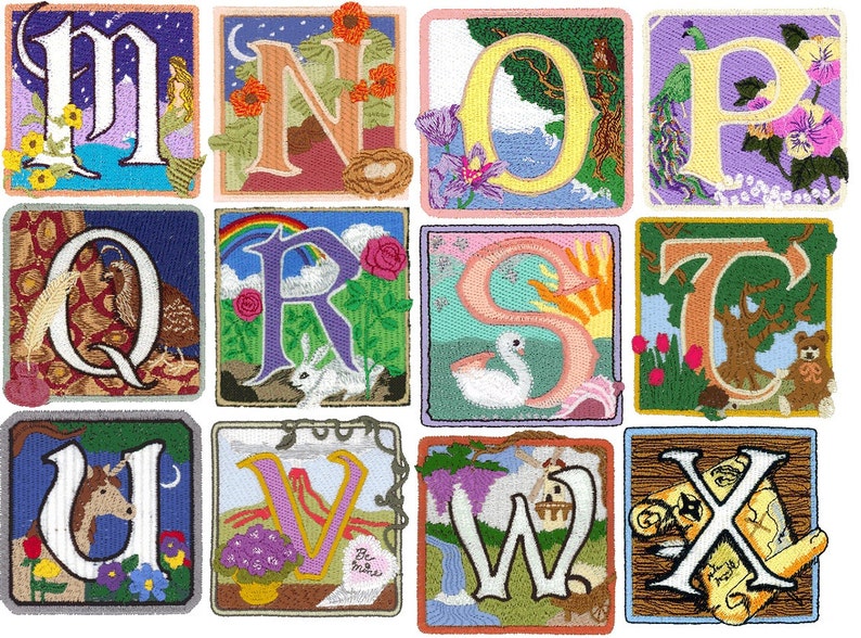 Storybook Alphabet Letters A thru Z I Will Machine Embroider | Etsy