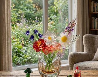 Handmade Glass Birth Flower, Birth Month Flower, Birthday Flower Bouquet, Mothers Day, Glass Flower Bouquet, Gift for Her, Birthday Gift