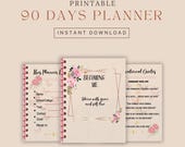 90 Day Self Growth Planner | Goal Setting, Habit Tracker (Digital Download)