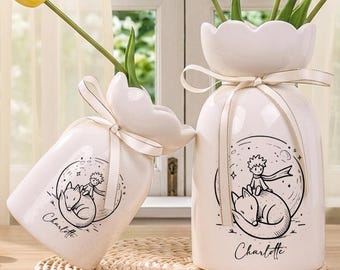 Personalisierte Name Blumenvase, kundenspezifische der kleine Prinz Keramik Blumenvase, Geburtstagsgeschenk, Housewarming Geschenke, Einzuggeschenk, Geschenk für sie