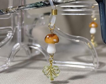 Brown Mushroom Glasses Charms