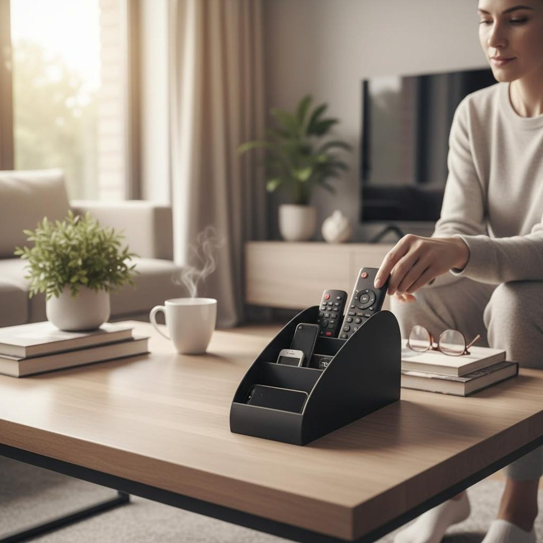 Modern Remote Control Organizer | Minimalist Desk & Tabletop Storage ...