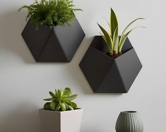 Modern Wall Planter | Geometric Wall-Mounted Plant Pot | Minimalist Indoor Planter
