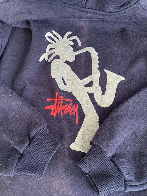 Vintage 90s Stussy Stickman Jazzman Shadowman All the Jazz Adult L
