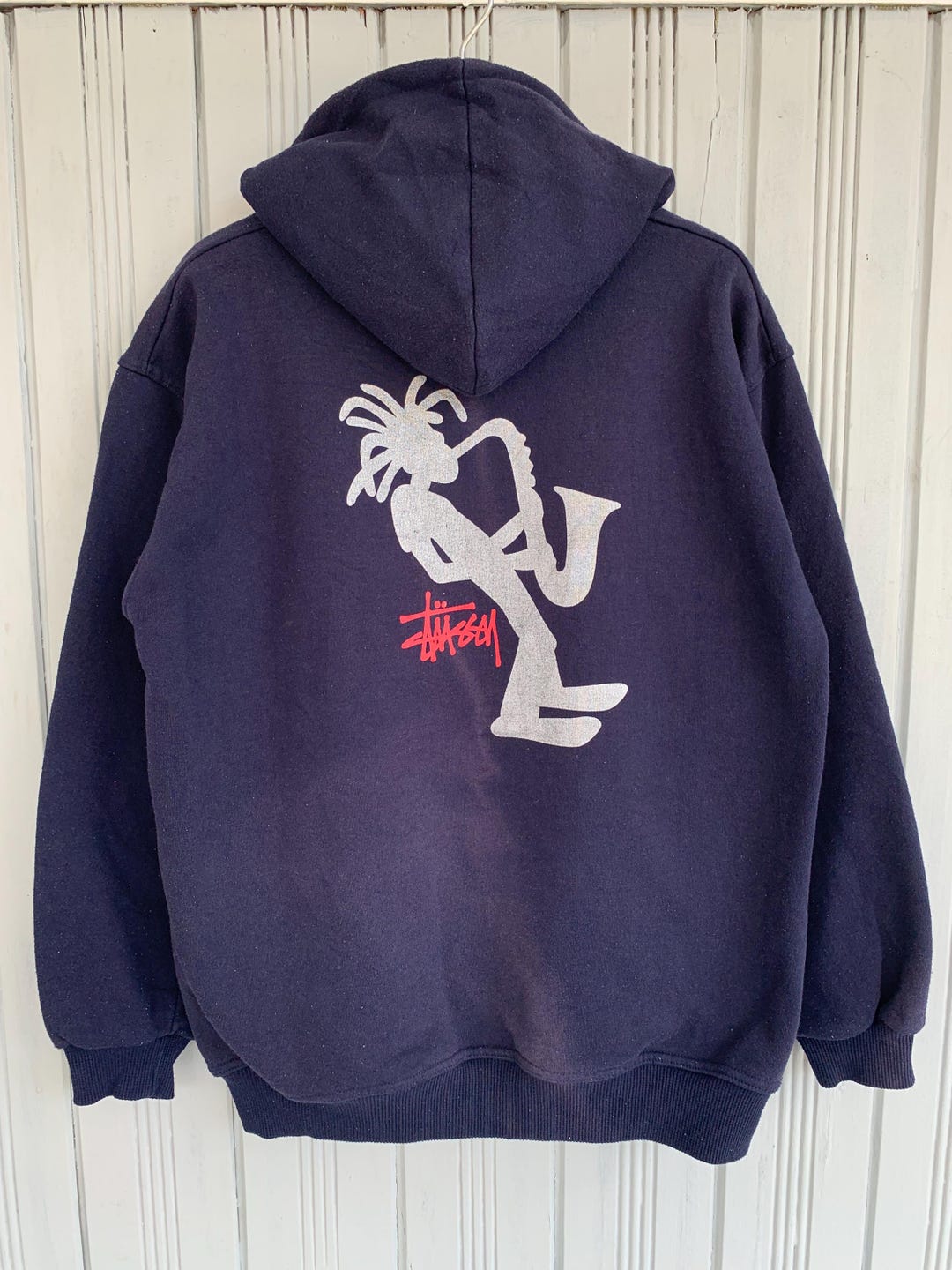Vintage 90s Stussy Stickman Jazzman Shadowman All the Jazz Adult L