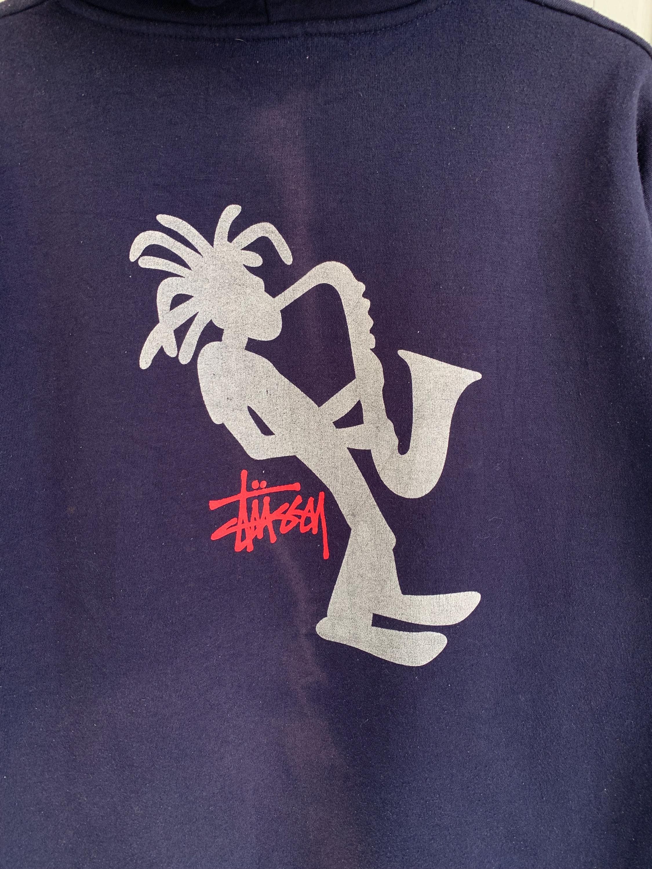 Vintage 90s Stussy Stickman Jazzman Shadowman All the Jazz Adult L