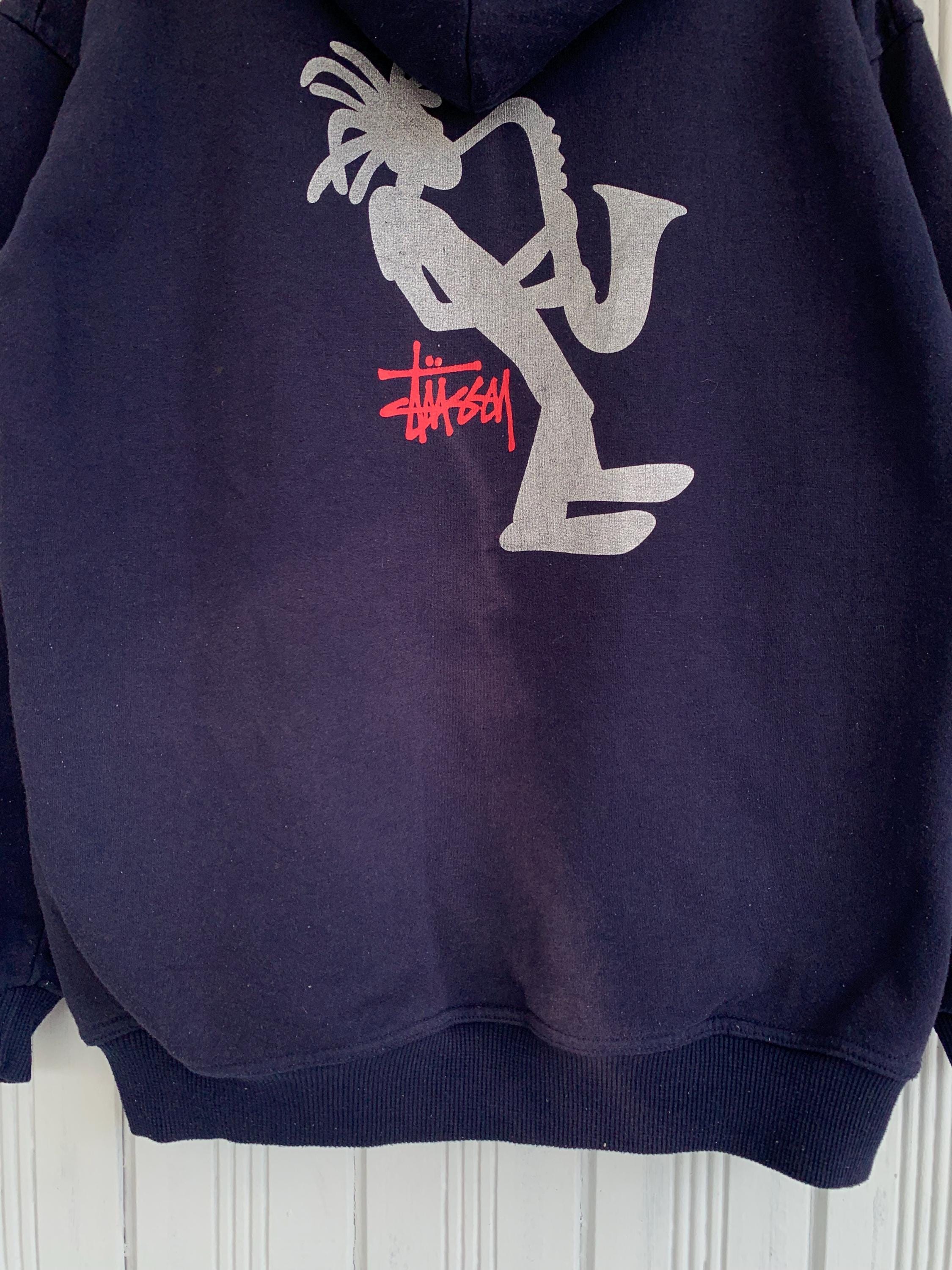Vintage 90s Stussy Stickman Jazzman Shadowman All the Jazz Adult L