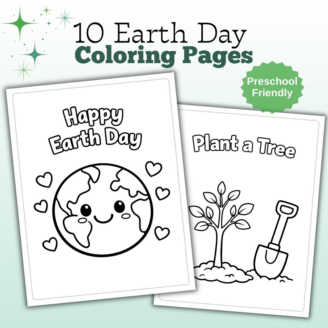 Earth Day Coloring Pages for Kids | Toddler Preschool Activity, 10 ...