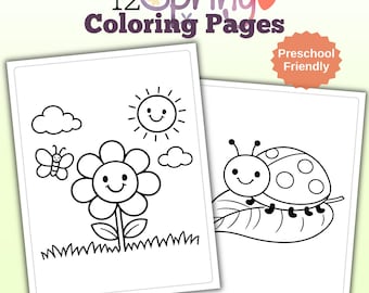 Frühling Malvorlagen | Kids 12 Designs (Printable PDF Download)