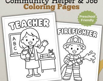 Community Helpers Coloring Pages | Jobs for Kids, Preschool Career Coloring Activity (Printable PDF)