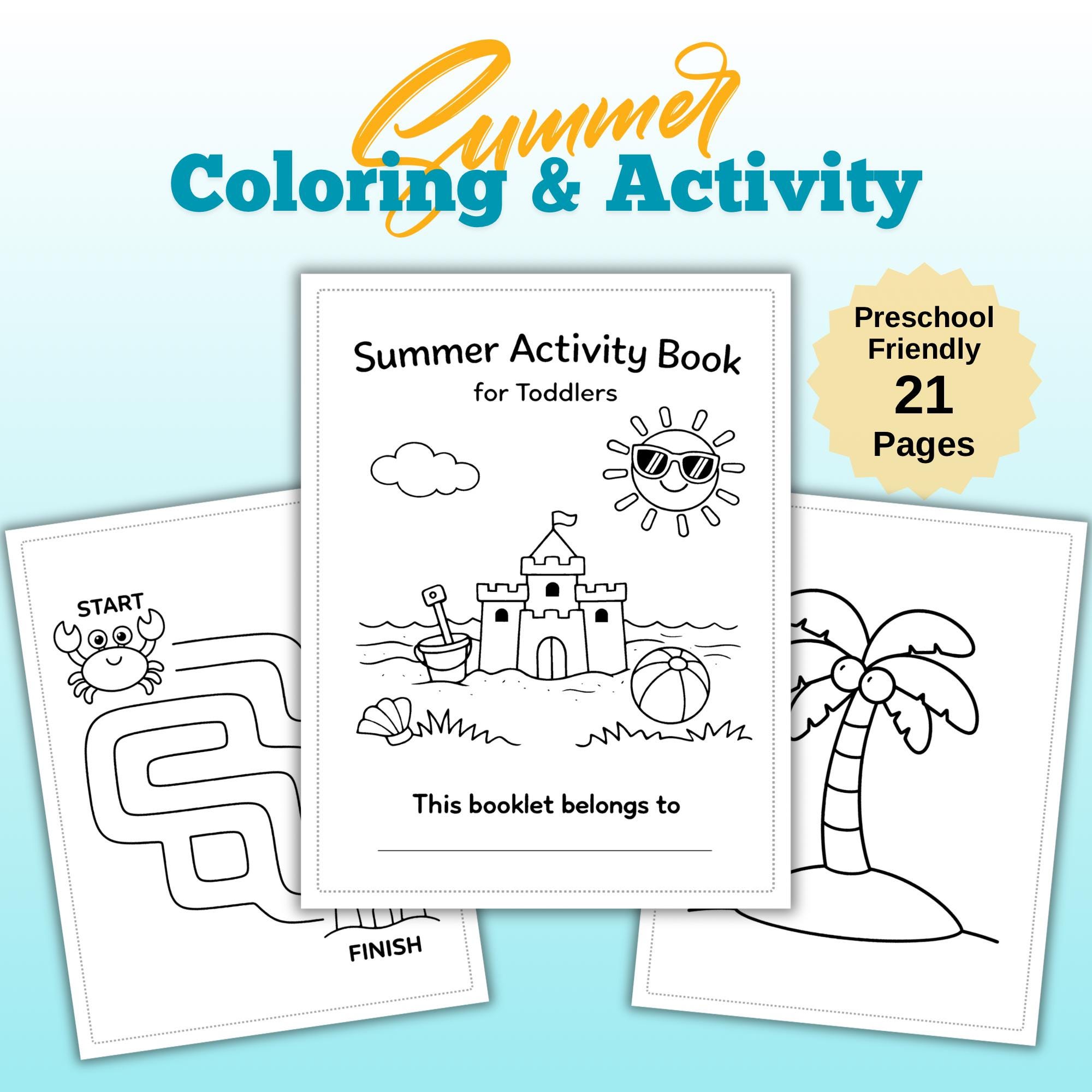 Summer Activity Bundle for Toddlers | Preschool Worksheets, Game ...