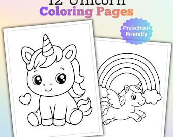 Kleurplaten Eenhoorn | Kinderactiviteit, 12 ontwerpen (afdrukbare pdf)