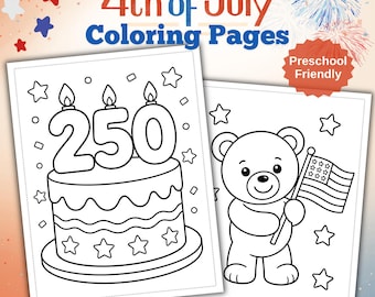 Kleurplaten 4 juli voor kinderen | Peuterspeeltuin Independence Day-activiteit (afdrukbare pdf)